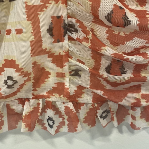 FREE PEOPLE Romi Ruched Geometric Mini Skirt Size XS - Picture 7 of 10